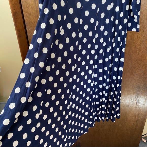 MOA COLLECTION Navy Blue Polka Dot Swing Dress Size M - Picture 6 of 6